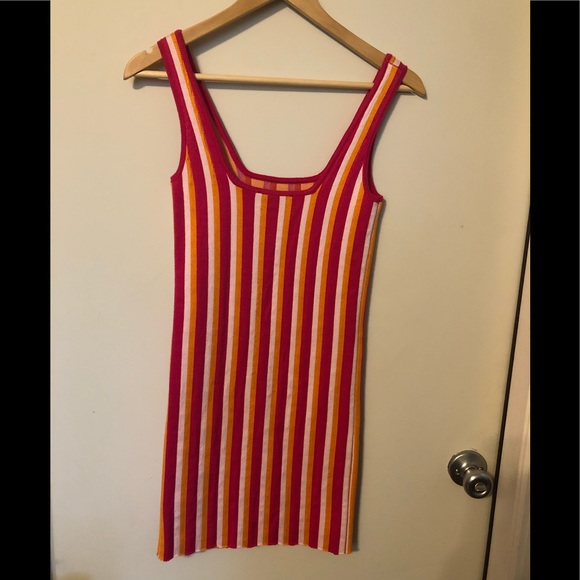 Nayeli Striped Sleeveless Bodycon Sweater Dress Sz Med - Picture 9 of 10